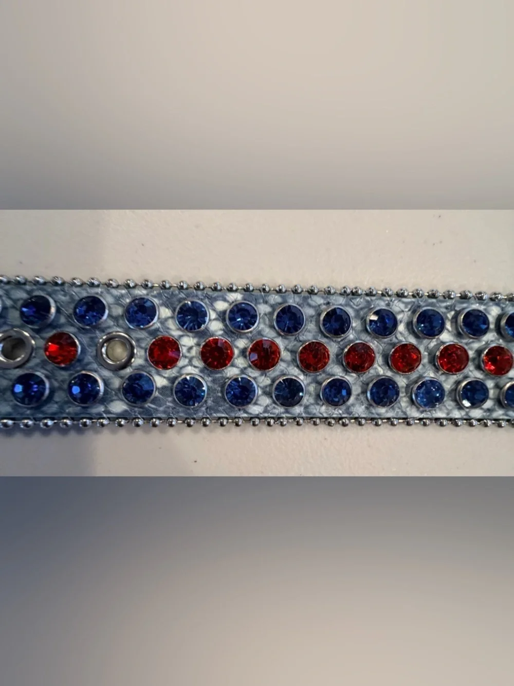 ZHCWT | women’s Red & Blue rhinestone western belt.